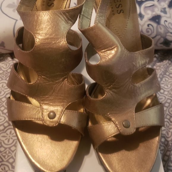 Guess by Marciano Shoes - Guess gold strap gladiator type heels